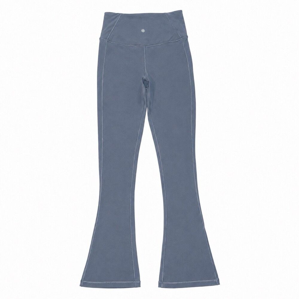 Athleta Elation Split Slim Flare Pants Womens XS Blue Gray Yoga Leggings - Picture 3 of 7
